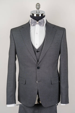 Dark grey Azzaro slim fit suit with a vest