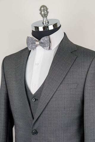 Dark grey Azzaro slim fit suit with a vest