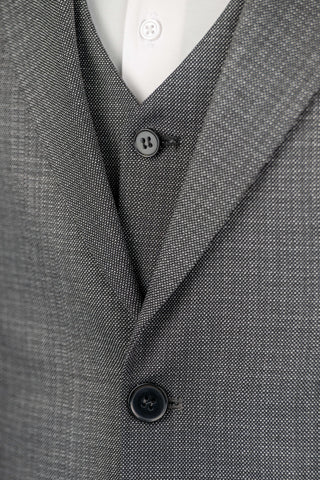 Dark grey Azzaro slim fit suit with a vest