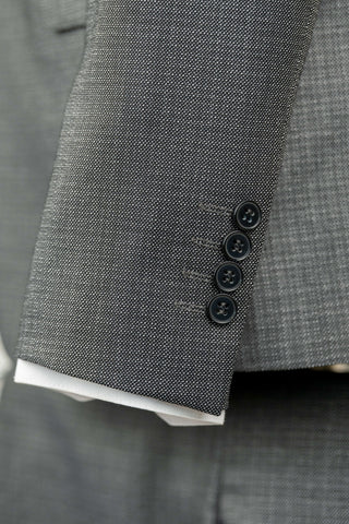 Dark grey Azzaro slim fit suit with a vest