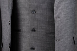 Dark grey Azzaro slim fit suit with a vest