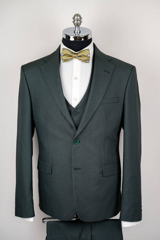 Dark green Moda Vinci slim fit suit with a vest