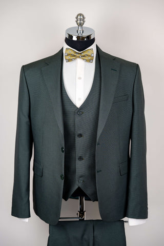 Dark green Moda Vinci slim fit suit with a vest
