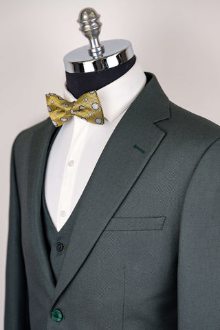 Dark green Moda Vinci slim fit suit with a vest