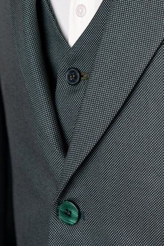 Dark green Moda Vinci slim fit suit with a vest