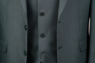 Dark green Moda Vinci slim fit suit with a vest