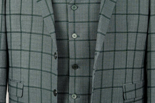 Green Moda Vinci regular fit suit with a vest and a plaid pattern