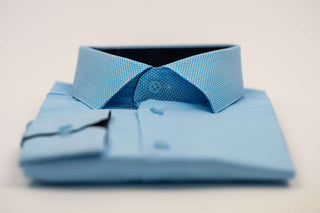 Light blue Nino Pacoli regular fit easy-iron, low-wrinkle shirt with a pattern