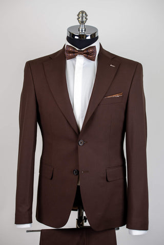 Šokolādes brūns Emilio Massimo slim fit uzvalks