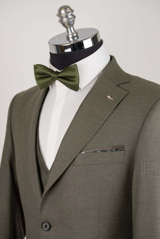 Olīvzaļš Emilio Massimo slim fit uzvalks ar vesti