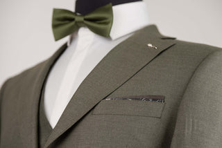 Olīvzaļš Emilio Massimo slim fit uzvalks ar vesti