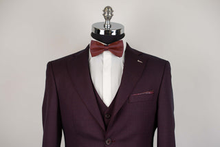 Tumši bordo Emilio Massimo slim fit uzvalks ar vesti