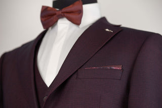 Tumši bordo Emilio Massimo slim fit uzvalks ar vesti