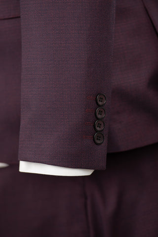 Tumši bordo Emilio Massimo slim fit uzvalks ar vesti