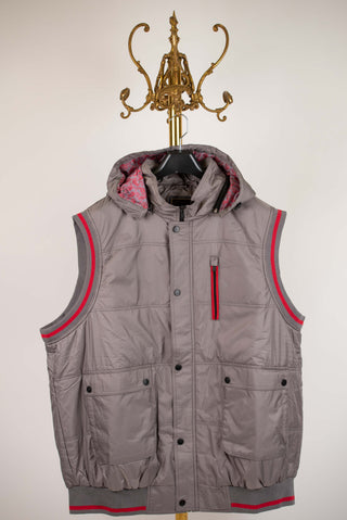 Light grey Dekon's plus size warm hooded vest