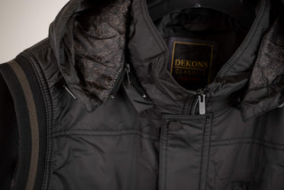 Black Dekon's plus size warm hooded vest