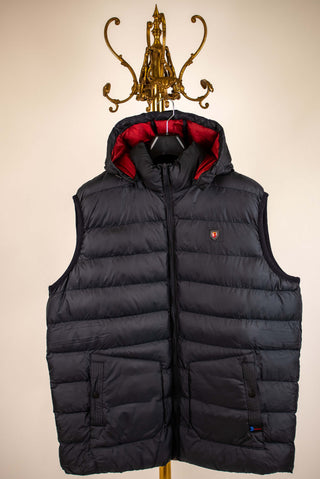 Dark blue Dekon's plus size warm hooded puffer vest