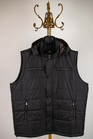 Black Dekon's plus size warm hooded vest