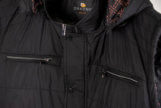 Black Dekon's plus size warm hooded vest