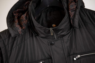 Black Dekon's plus size warm hooded vest