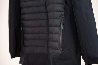 Dark blue Dekon's plus size hooded puffer jacket