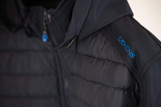 Dark blue Dekon's plus size hooded puffer jacket