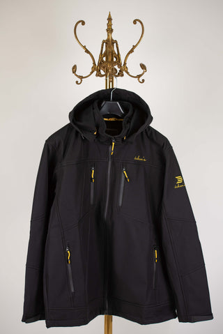 Black Dekon's plus size hooded jacket
