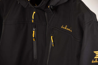 Black Dekon's plus size hooded jacket