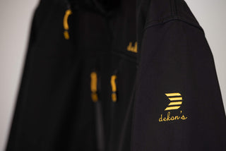 Black Dekon's plus size hooded jacket