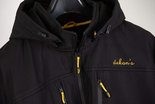 Black Dekon's plus size hooded jacket