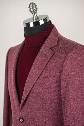 Burgundy Lozenge regular fit stretch blazer