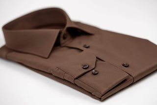 Brūns Manschett viegli gludināms, maz burzīgs slim fit krekls