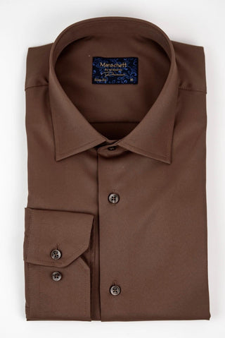 Brūns Manschett viegli gludināms, maz burzīgs slim fit krekls